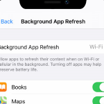 iPhone Settings General Background App Refresh Options Available DONE