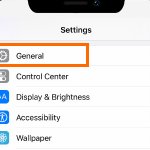 iPhone Settings General menu