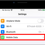 iPhone Settings Mobile Data