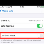 iPhone Settings Mobile Data Mobile Data Options Low Data Mode