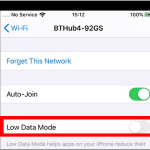 iPhone Settings WiFi Name Low Data Mode
