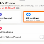 iPhone Find My app Devices Pull Up Menu Direction