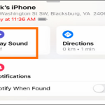 iPhone Find My app Devices Pull Up Menu Play Sound