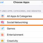iPhone Settings Screen Time App Limit Add limit Choose App Category