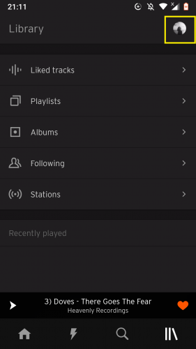 Profile image on SoundCloud Android app. 