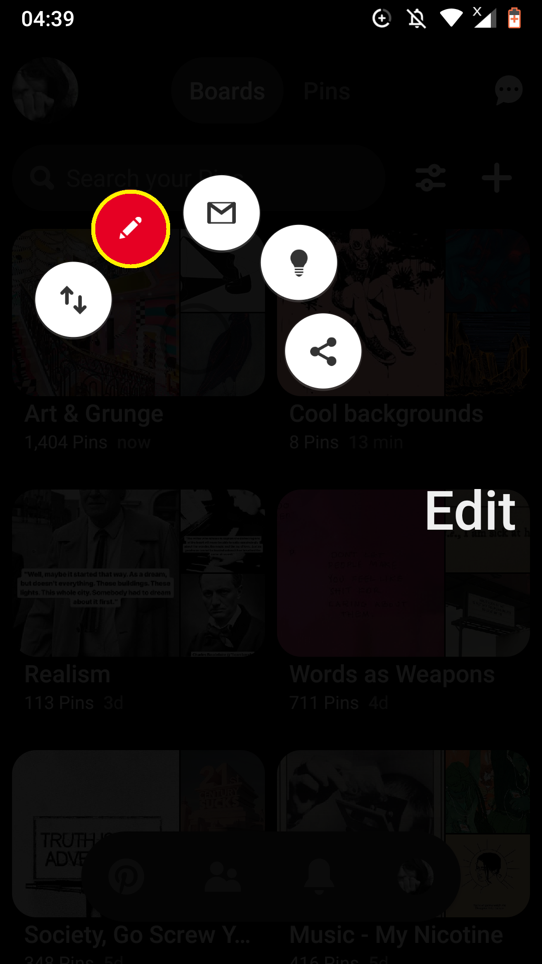 Pinterest for Android How to Edit Boards