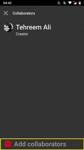 Adding collaborators on Pinterest for Android.
