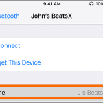 iPhone Settings Bluetooth More Info Rename