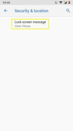 A custom lock screen message on your Android (Nougat) set successfully.