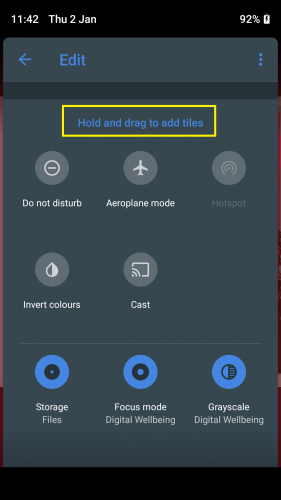 Hold and drag to add tiles column.