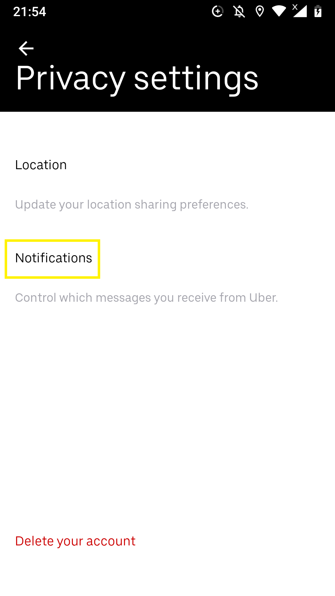 How to Turn Push Notifications Off/On for Uber Within App (Android)