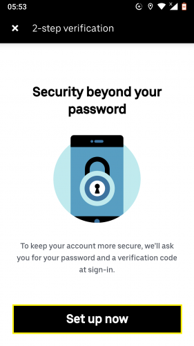 كيفية إعداد التحقق بخطوتين على Uber لنظام Android 1