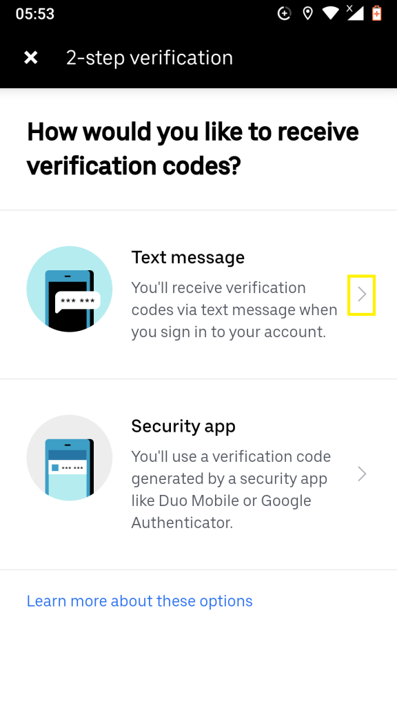 How to Set up 2Step Verification on Uber for Android