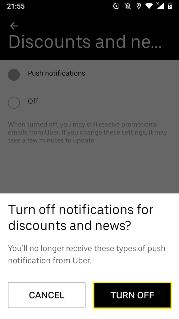 How to Turn Push Notifications Off/On for Uber Within App (Android)