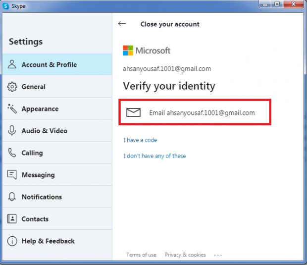 how to delete your skype account step 6