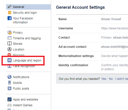 How to Change your Facebook Language (2020 Updated)