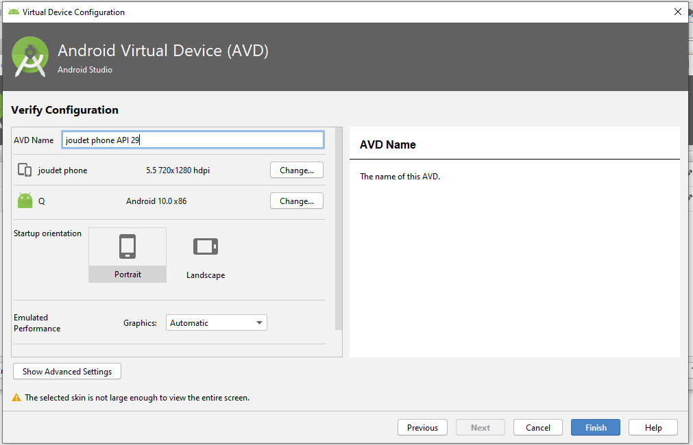 how to use android studio virtual device 4gb ram