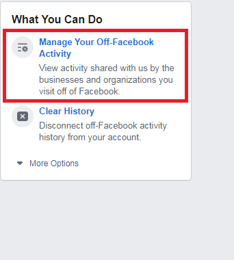 Managing your OFF-FB activity