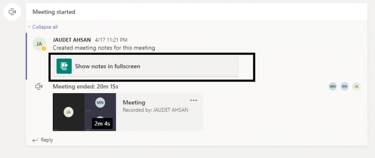 How to Create Meeting Minutes During MS Teams Conference Call