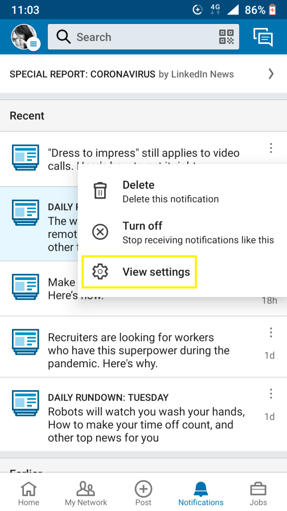 How to Manage Notifications in LinkedIn