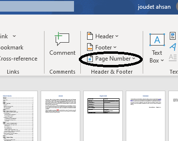 remove page number from a specific page word