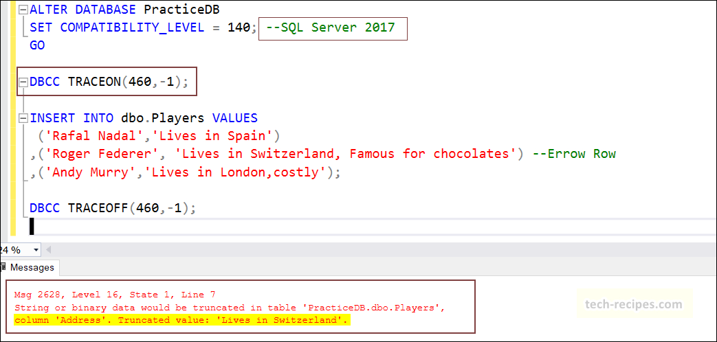 SQL Server – Error Solution – String or Binary Data would be Truncated
