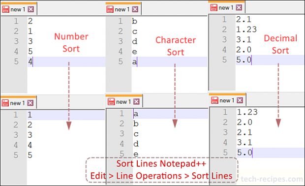 Notepad++ - Sort Lines