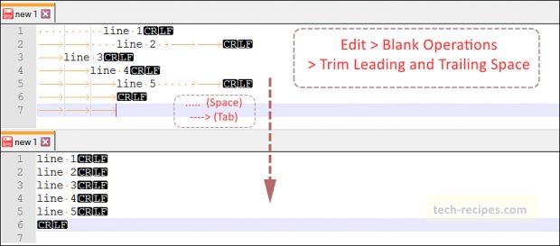 Notepad++ Tips & Tricks - Trim Leading and Trailing Space