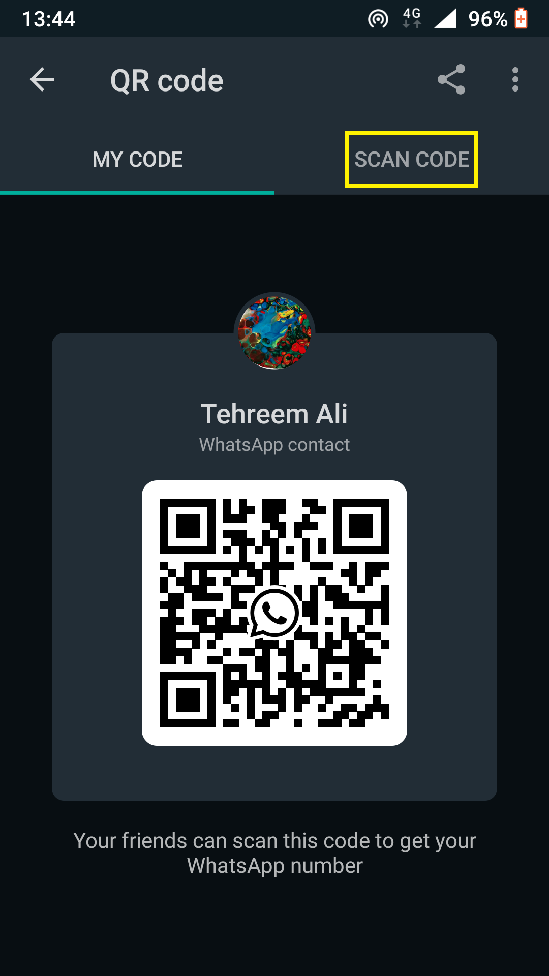 how to use whatsapp to scan code