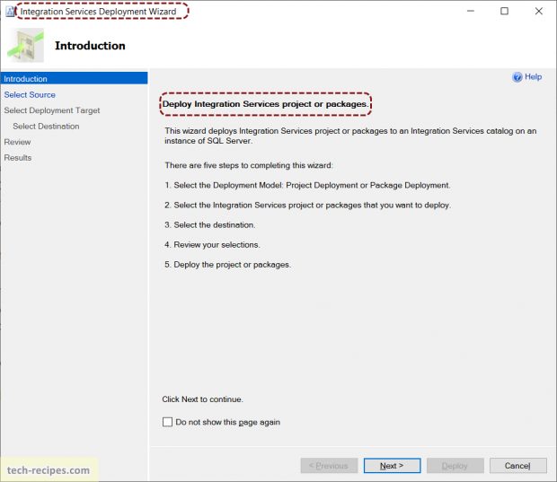 Deploy ISPAC File & SSIS Package From Command Line_1