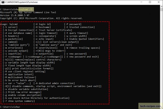 Connect to SQL Server Database Using SQLCMD Utility