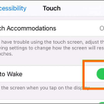 iPhone Settings Accessibility Tap to Wake