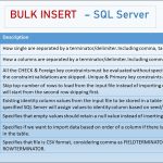BULK INSERT SQL Server Import Data Properties