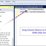 Drag Column Names to Query Window – SSMS – SQL Server