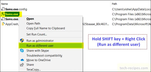 Run as Different User - SSMS - SQL Server