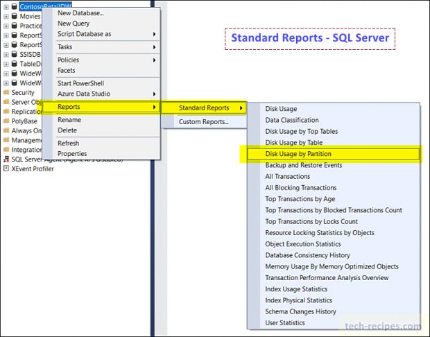 Standard Reports - SSMS - SQL Server