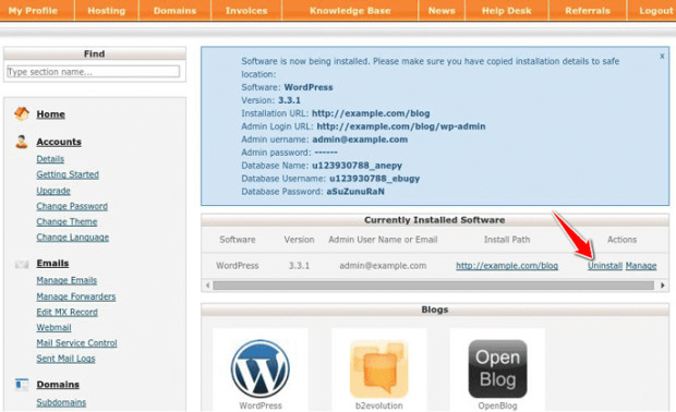 How to Delete a WordPress Blog via cPanel