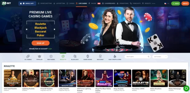 20Bet Live Roulette