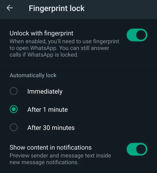 How to Customize Settings on WhatsApp - Set up Fingerprint Lock