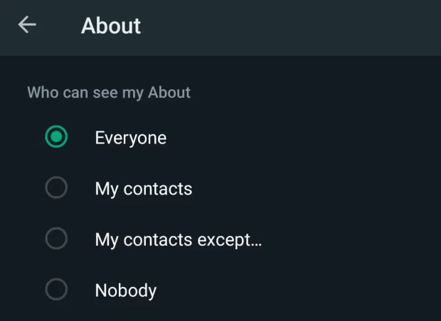 How to Customize Settings on WhatsApp - About Section