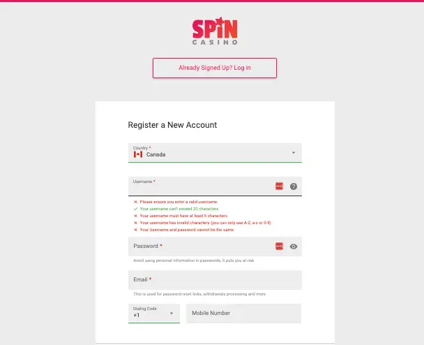 spin online casino