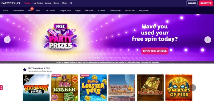Party Casino Home Page