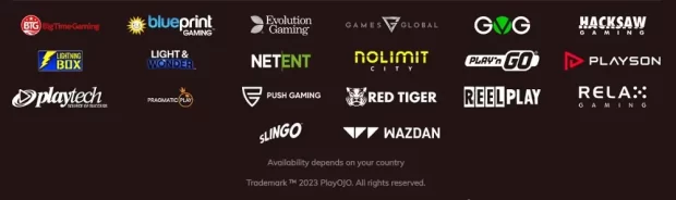Software Providers at PlayOJO Casino