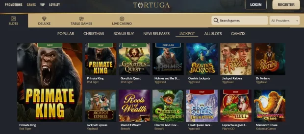 Tortuga Casino Jackpot Games