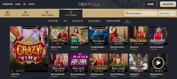 Tortuga Live Casino Canada