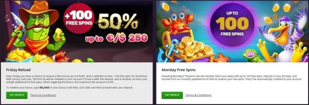 PlayAmo Regular Bonuses and Promotions