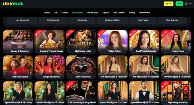 Velobet Live Casino