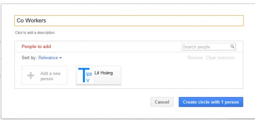 Google+ Create Circle With Person
