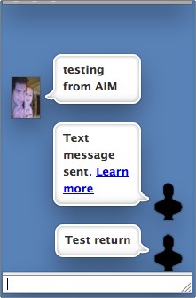 send text messages to SMS via AIM