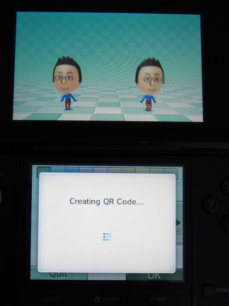 Nintendo 3DS Create QR Code Image of Mii for Sharing